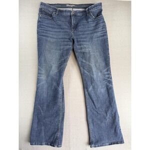 Wrangler Q-Baby Riding Jeans Womens 19‎ Medium Wash Blue Bootcut Stretch Denim